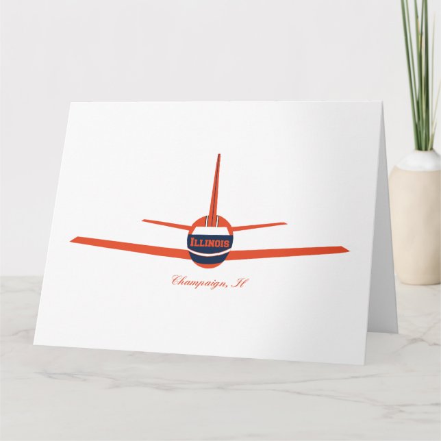 Destination Champaign Illinois IL Airplane Airport Card (Front)