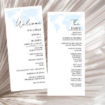 Destination  Dusty Blue Wedding Program Card<br><div class="desc">With this whimsical blue Wildflower wedding program,  your exquisite bohemian wedding will look stunning. More complementary things can be found in our store.</div>