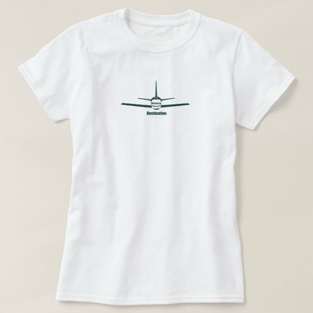 Destination East Lansing Michigan MI Airplane Logo T-Shirt (Design Front)