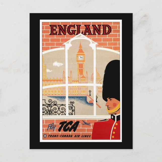 Destination: England Travel Poster Postcard (Front)