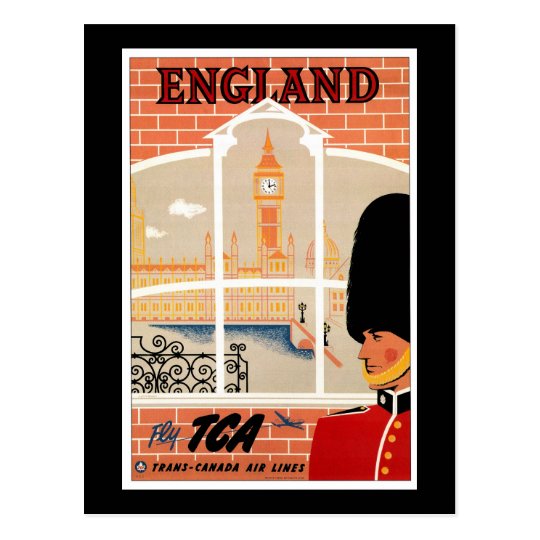 Destination: England Travel Poster Postcard | Zazzle.com