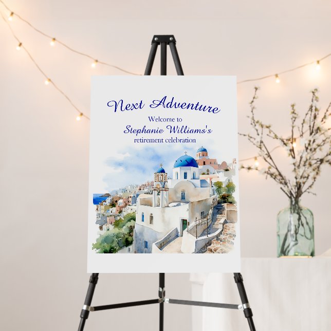Destination Greece island Retirement Party Foam Board (In Situ (Stand))