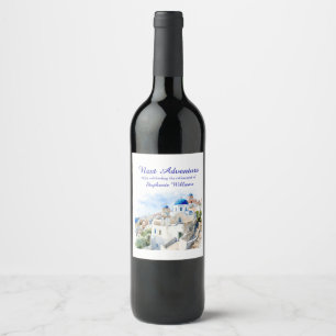 Destination Greece island Retirement Party Wine Label