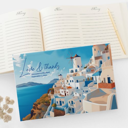 Destination Greece Santorini Wedding Guest Book