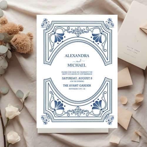 Destination Greece Santorini Wedding Invitation