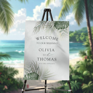 Destination Green Palm Welcome Wedding Foam Board