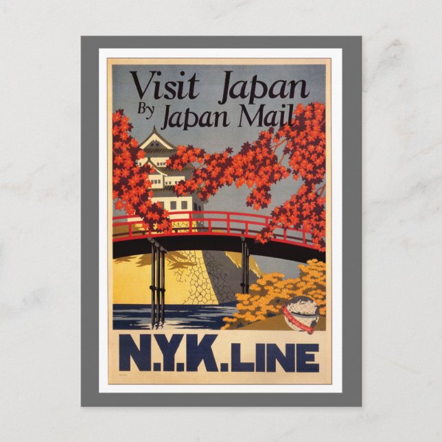 Destination: Japan Travel Poster Postcard (Front)