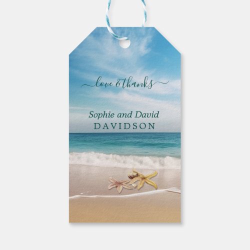 Destination Kauai Beach Starfish Wedding Gift Tags