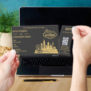 Destination Las Vegas Wedding Travel Gold Black Raffle Tickets