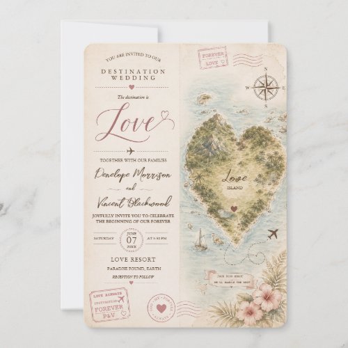 Destination: Love Wedding Invitation