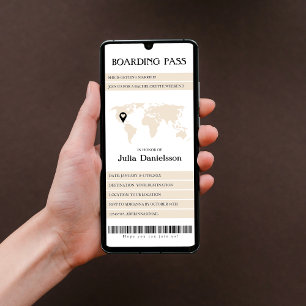 Destination Map Boarding Pass Bachelorette Weekend Invitation