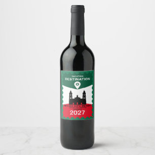 Destination Mexico Vacation Gift Wine Label