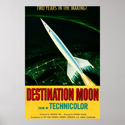 DESTINATION MOON 1950 Film Retro American Science  Poster