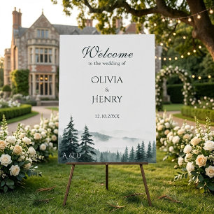 Destination Mountain Winter Wedding Welcome Sign