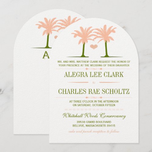 Olive and Peach Beach Typography Invite