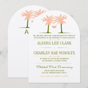 Destination Olive and Peach Beach Typography Invitation