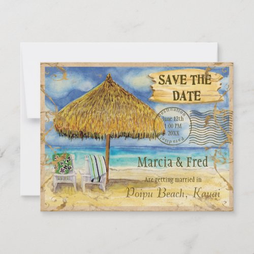 Destination Paradise, Tropical Beach Save the Date