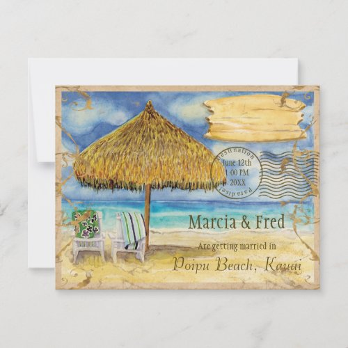 Destination Paradise, Tropical Beach Save the Date