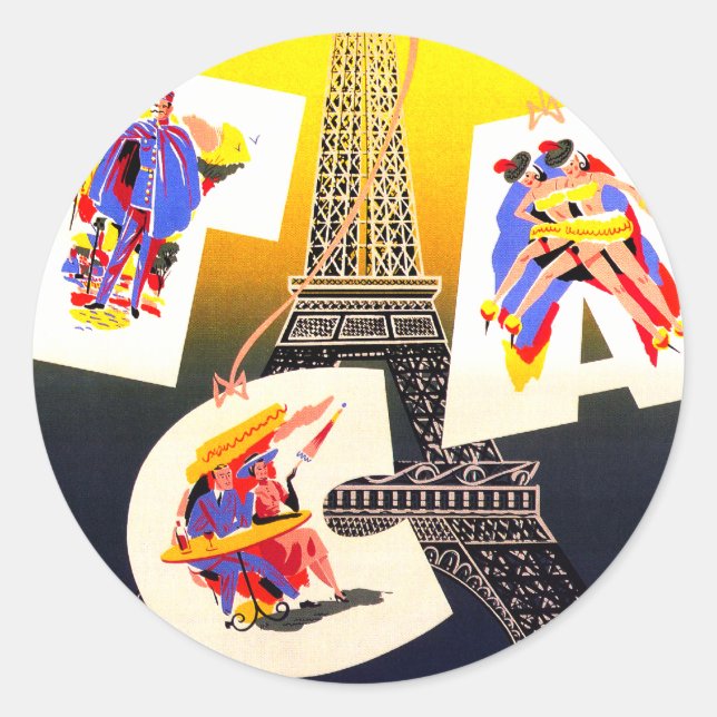 Destination Paris Sticker Stickers (Front)