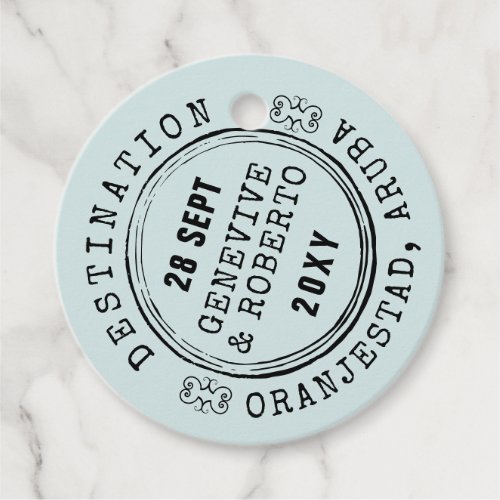 Destination Passport Stamp Travel Theme Favor Tags