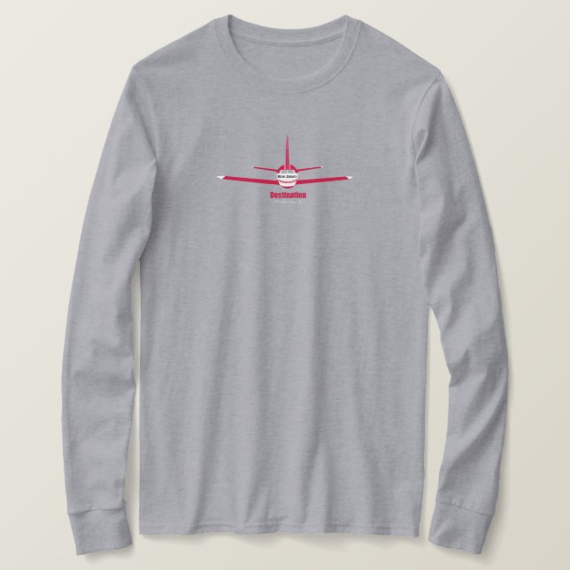 Destination Piscataway New Jersey NJ Airplane Logo T-Shirt (Design Front)