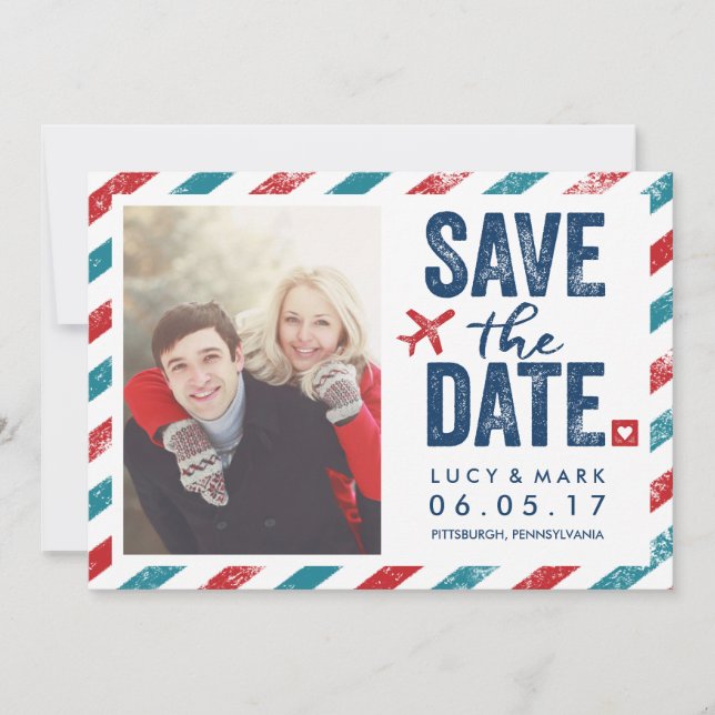 Destination Postal Theme Wedding | Save the Date (Front)