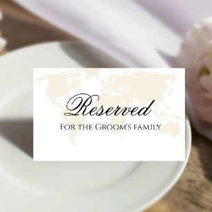  Destination reserve for the groom's family  Place Card
