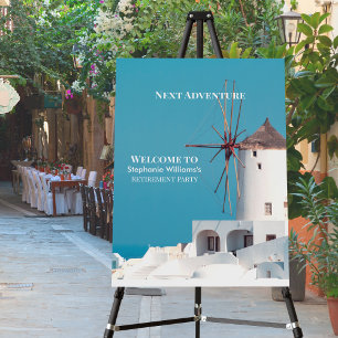 Destination Retirement Party Greek White Blue  Foam Board