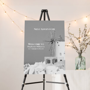 Destination Retirement Party Greek White Grey Foam Board