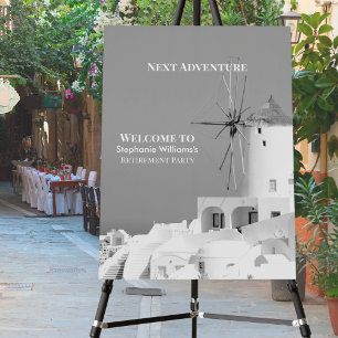 Destination Retirement Party Greek White Grey Foam Board