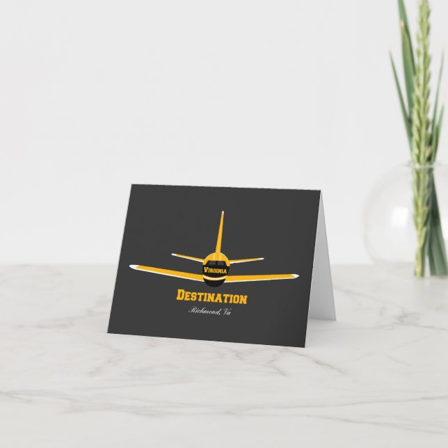 Destination Richmond Virginia VA Airplane Airport  Card (Front)