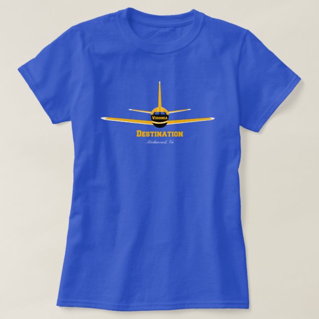 Destination Richmond Virginia VA Airplane Airport  T-Shirt (Design Front)