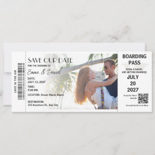 Destination Save the Date Wedding Plane