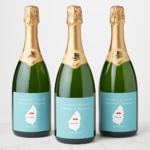 Destination St Lucia Wedding Celebration Sparkling Wine Label