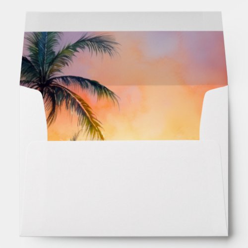 Destination Sunset Beach Wedding  Envelope