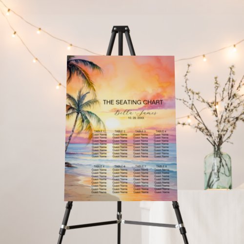 Destination Sunset Beach Wedding  Foam Board