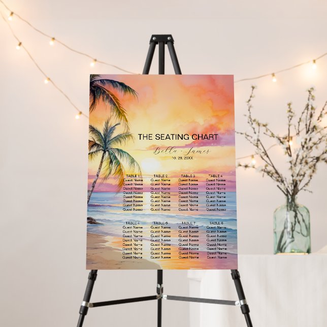 Destination Sunset Beach Wedding  Foam Board (In Situ (Stand))