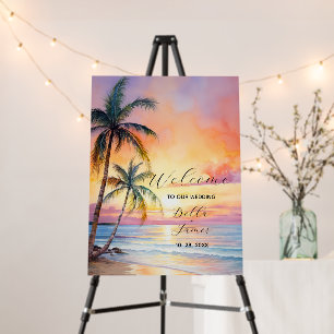 Destination Sunset Beach Wedding Foam Board