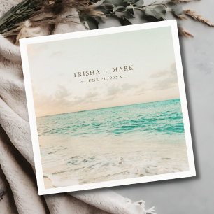 Destination Sunset Beach Wedding Napkins