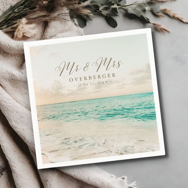 Destination Sunset Beach Wedding Napkins (Destination Sunset Beach Wedding Reception Napkins)