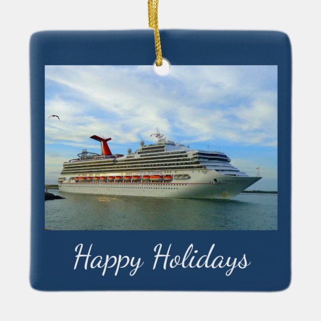 Destination Sunshine Custom Ceramic Ornament (Front)