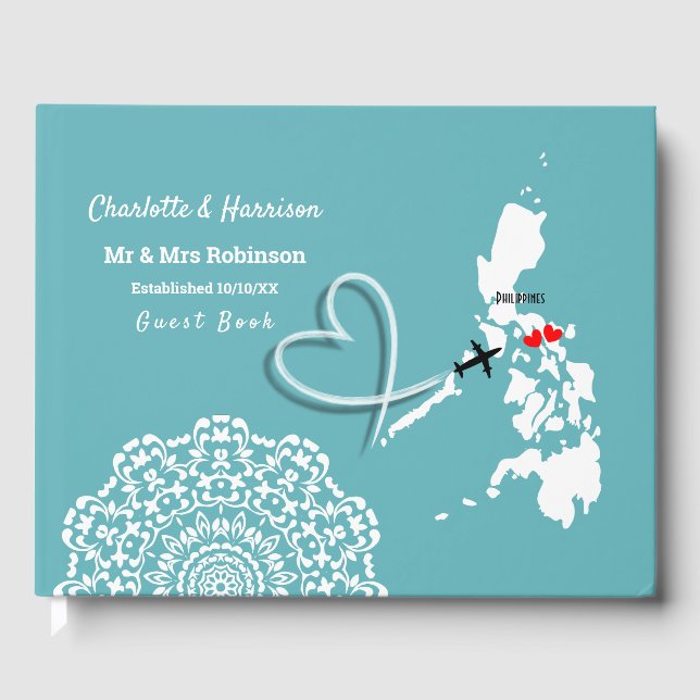 Destination The Philippines Wedding Guest Book (Front)