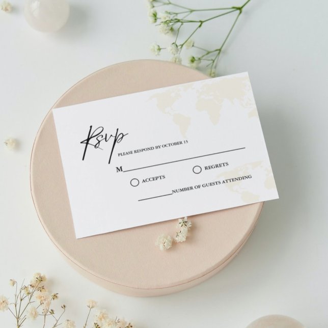 Destination Travel theme Wedding RSVP Card (Creator Uploaded)