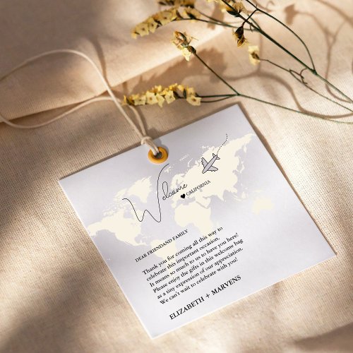 Destination Travel Theme Wedding welcome Guess bag Favor Tags