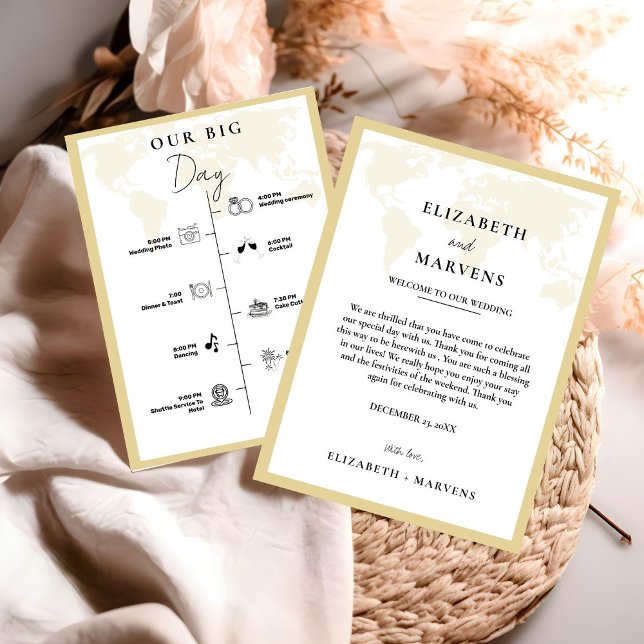 Destination Travel wedding day  Events Timeline  Program (Creator Uploaded)