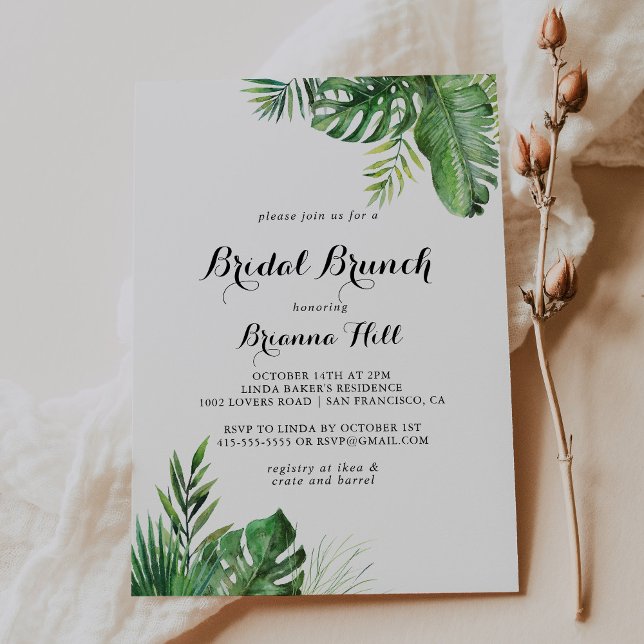 Destination Tropical Bridal Brunch Bridal Shower Invitation (Creator Uploaded)