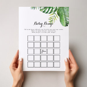 Destination Tropical Green Baby Bingo Shower Game
