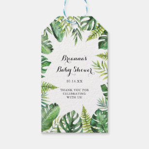 Tropical Palm Leaf Thank You Gift Tag~For Birthday Bridal Baptism Baby Shower
