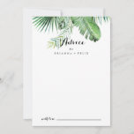 Destination Tropical Greenery Calligraphy Wedding Advice Card<br><div class="desc">This destination tropical greenery calligraphy wedding advice card is perfect for a simple wedding. The design features hand-painted watercolor green palm and banana leaves neatly arranged into beautiful bouquets. These cards are perfect for a wedding, bridal shower, baby shower, graduation party & more. Personalize the cards with the names of...</div>