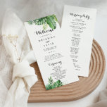 Destination Tropical Greenery Wedding Program<br><div class="desc">This destination tropical greenery wedding program is perfect for a simple wedding. The design features hand-painted watercolor green palm and banana leaves neatly arranged into beautiful bouquets.</div>